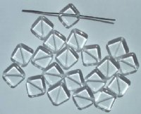 20 15mm Flat Square Diagonal Drilled Crystal